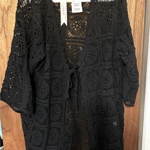 Black crocheted cover up sz 2X